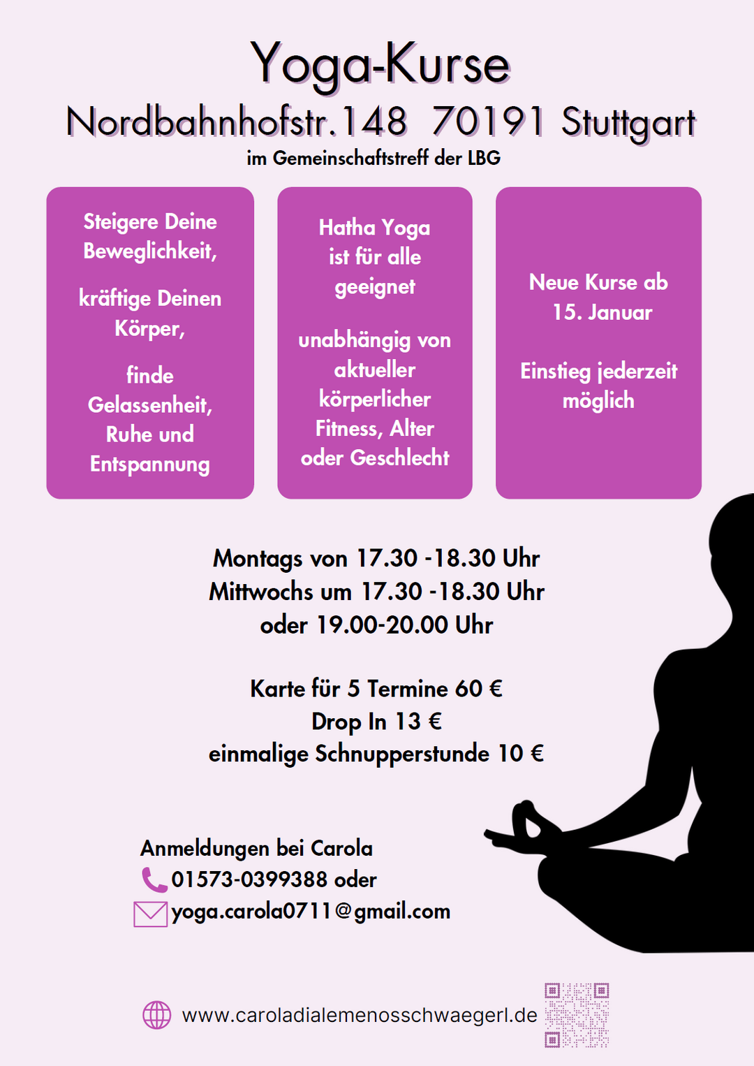 Yoga-Kurse im Mietertreff der LBG